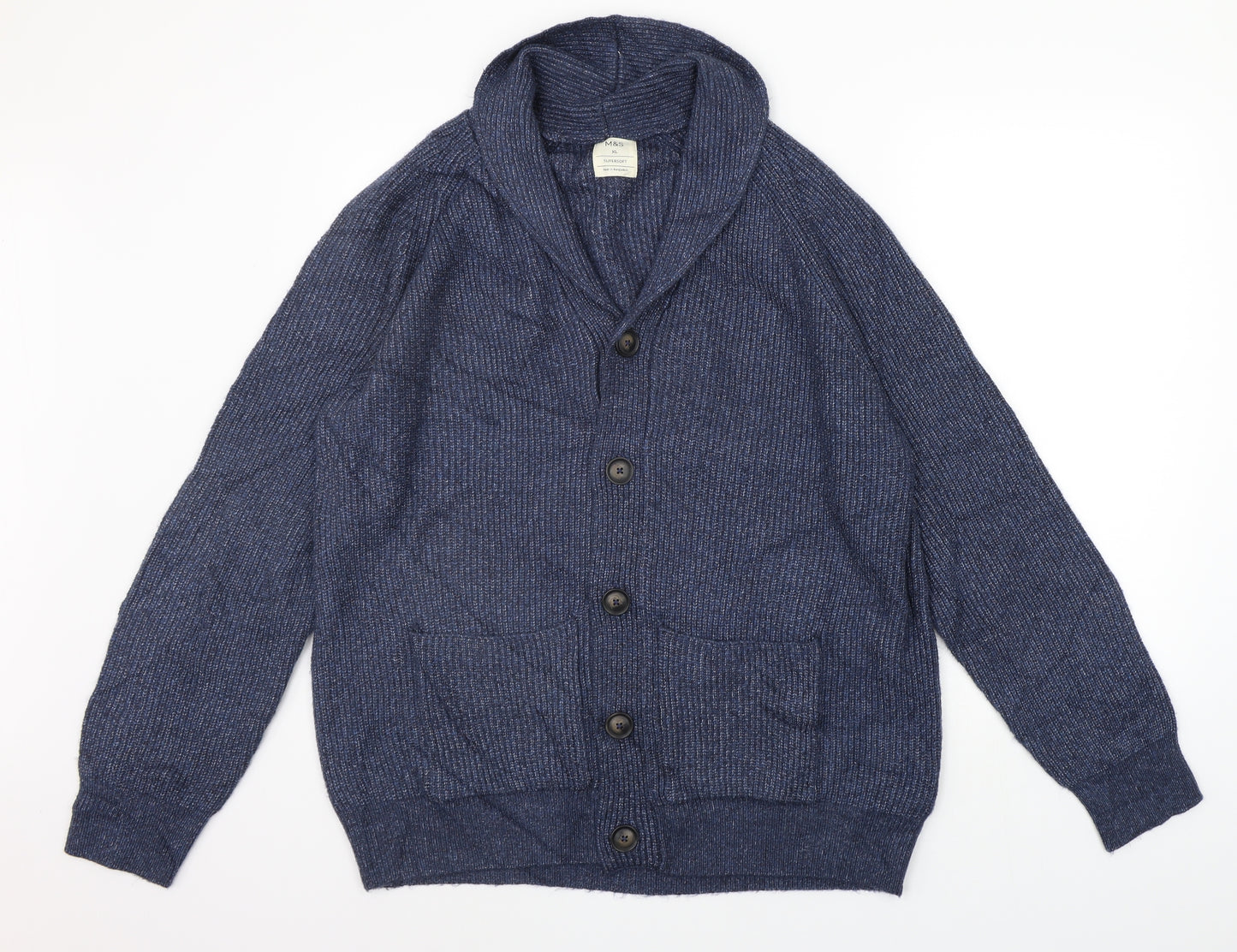 Marks and Spencer Mens Blue   Cardigan Jumper Size XL