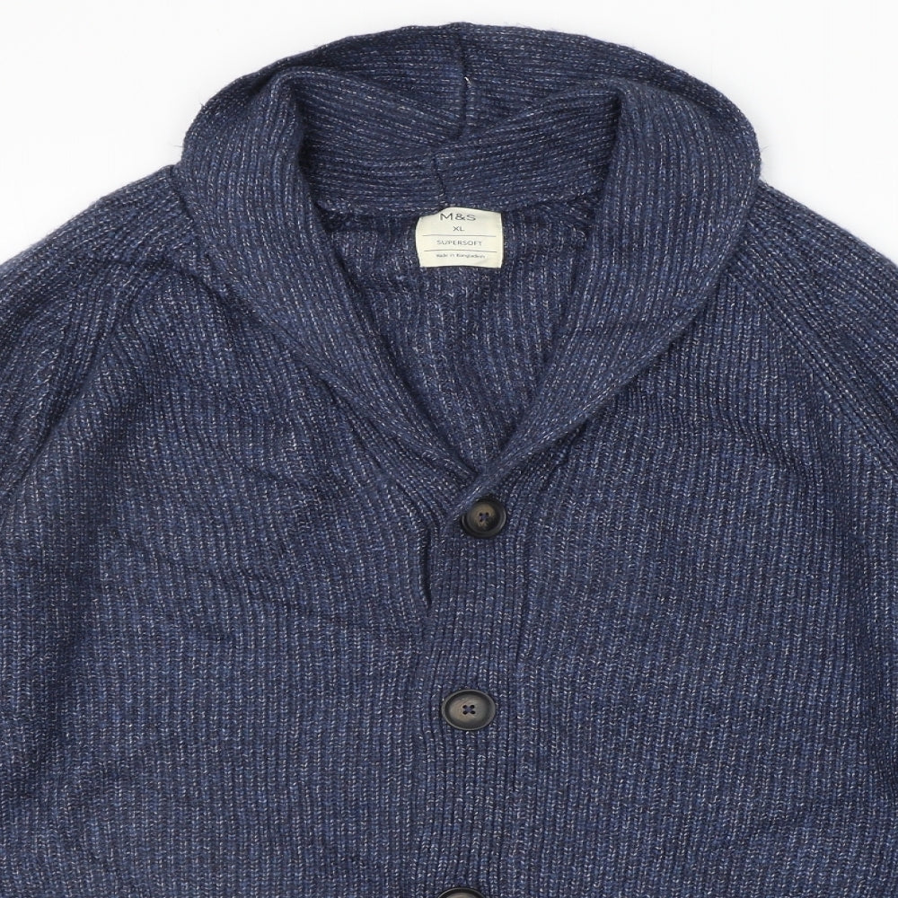Marks and Spencer Mens Blue   Cardigan Jumper Size XL