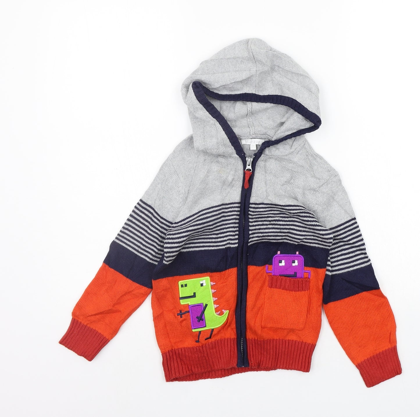 Blue Zoo Boys Orange   Full Zip Hoodie Size 4-5 Years