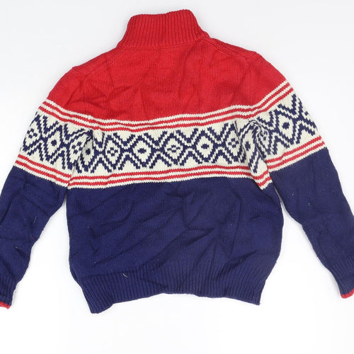 Gap Boys Blue Geometric  Pullover Jumper Size M