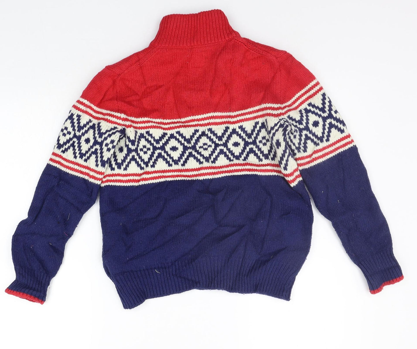 Gap Boys Blue Geometric  Pullover Jumper Size M