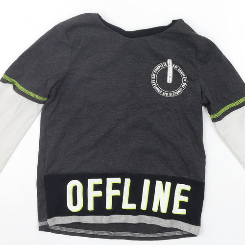 George Girls Grey   Basic T-Shirt Size 4-5 Years