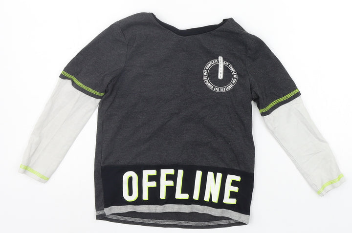 George Girls Grey   Basic T-Shirt Size 4-5 Years
