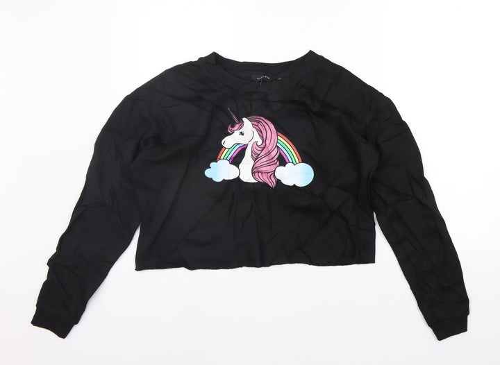 New Look Womens Black Pullover Jumper Size 12