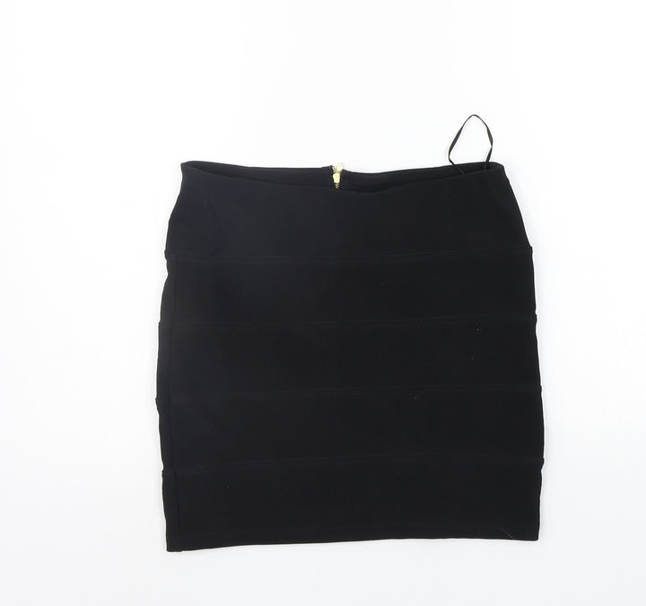 Topshop Womens Black A-Line Skirt Size 10