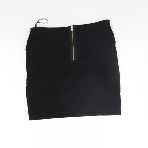 Topshop Womens Black   A-Line Skirt Size 10