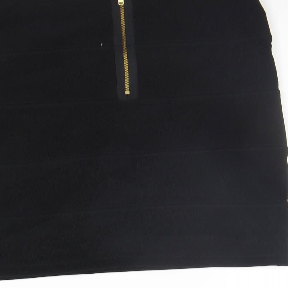 Topshop Womens Black   A-Line Skirt Size 10