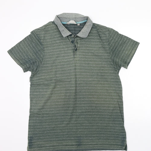 moutain warehouse Mens Green Striped   Polo Size L
