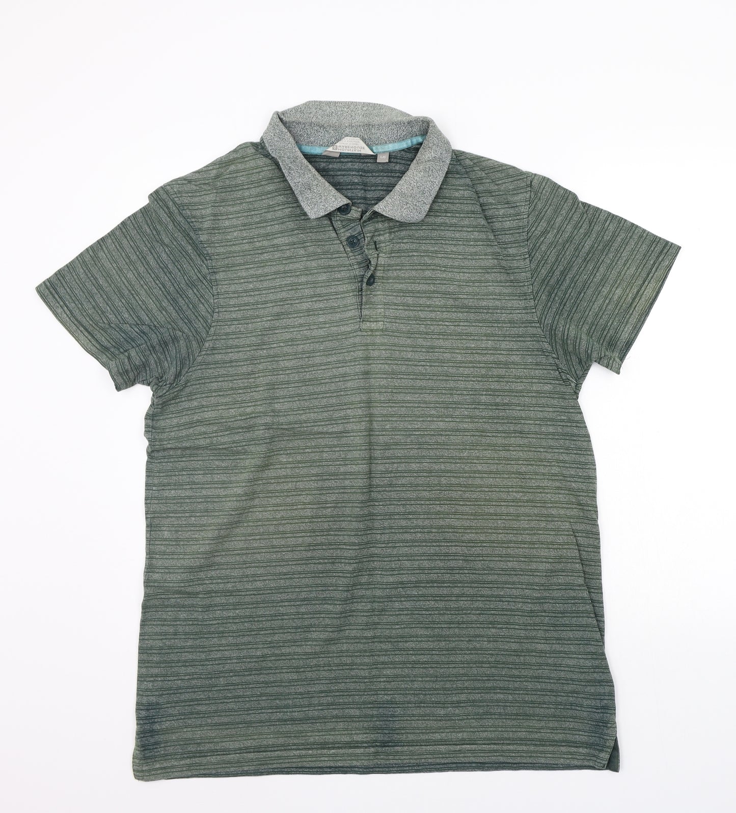 moutain warehouse Mens Green Striped   Polo Size L