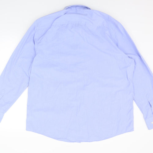 TU Mens Blue    Button-Up Size 17