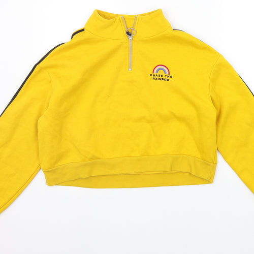Divided Womens Yellow   Pullover Jumper Size M