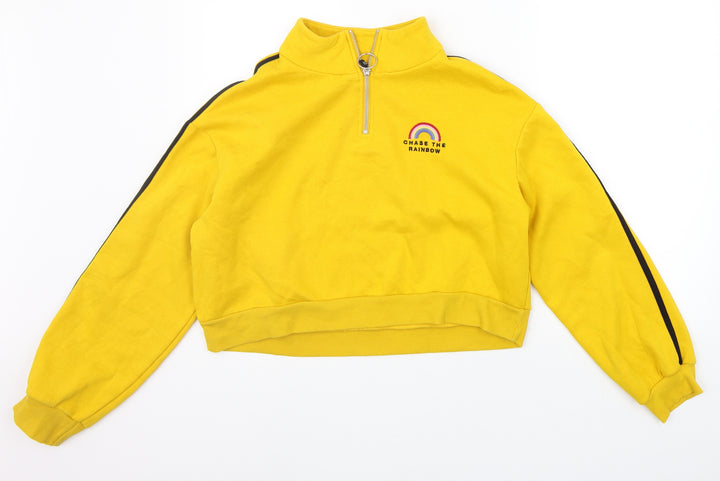 Divided Womens Yellow   Pullover Jumper Size M