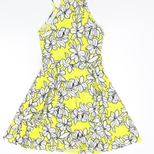 Select Womens Yellow Floral  A-Line  Size 6