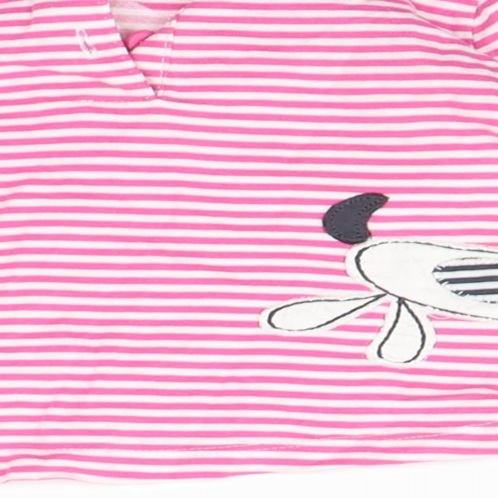 Mini Club Girls Pink Striped  Basic T-Shirt Size 9-12 Months