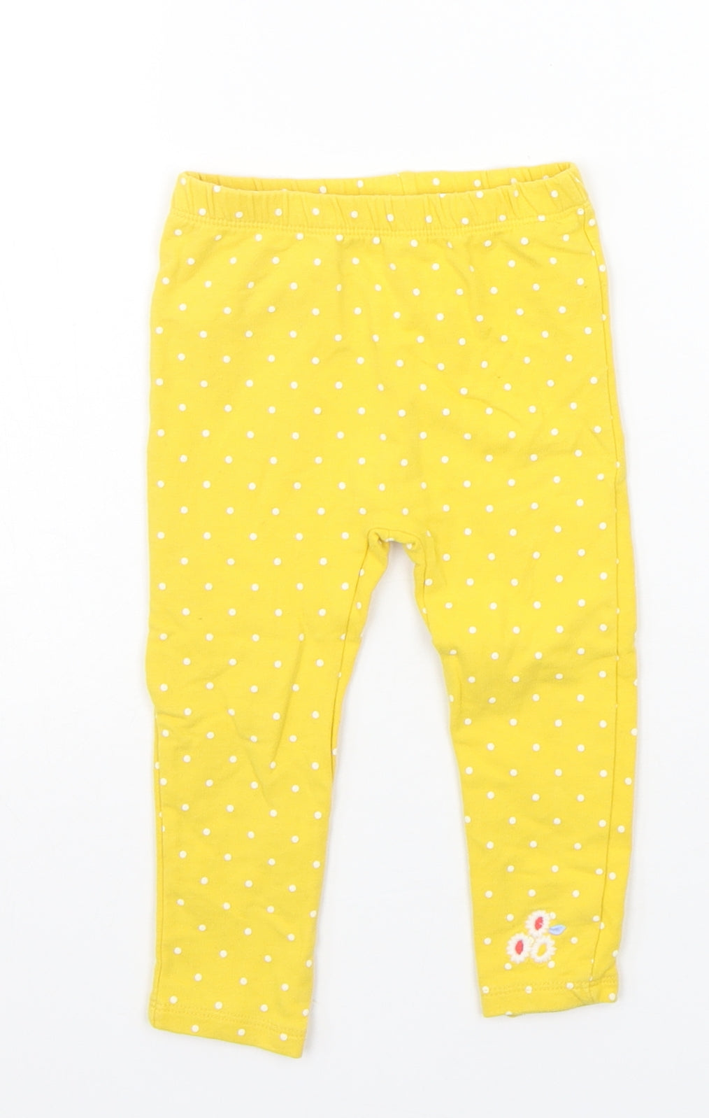 John Lewis Girls Yellow Polka Dot  Jogger Leggings Size 12-18 Months