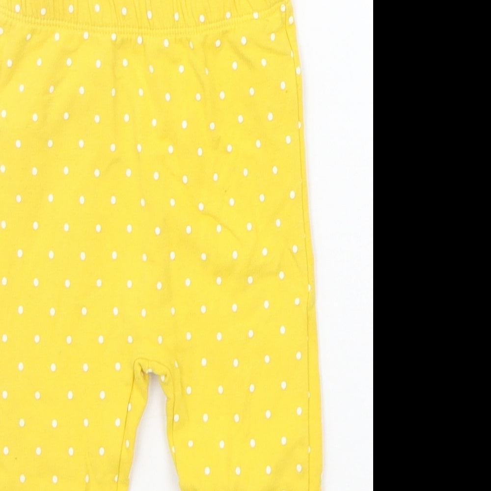 John Lewis Girls Yellow Polka Dot  Jogger Leggings Size 12-18 Months