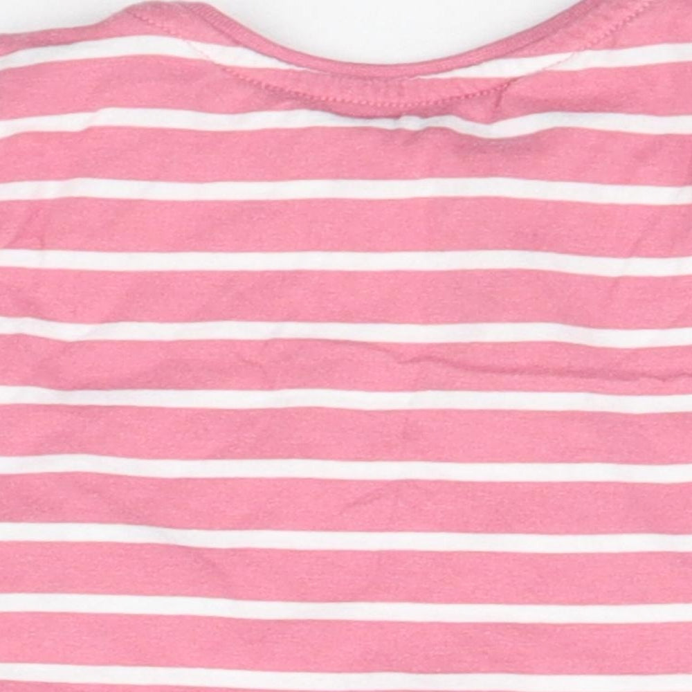 deniem co Girls Pink Striped  Basic T-Shirt Size 3-6 Months