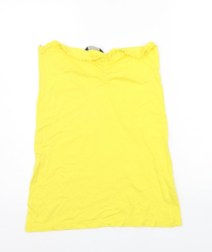 Dorothy Perkins Womens Yellow Basic T-Shirt Size 10