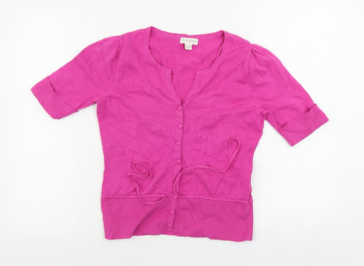 Monsoon Womens Pink Cardigan Jumper Size 10
