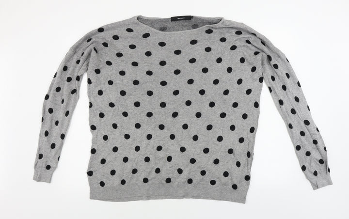 VERO MODA Womens Grey Polka Dot Pullover Jumper Size XL