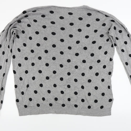 VERO MODA Womens Grey Polka Dot  Pullover Jumper Size XL