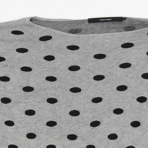 VERO MODA Womens Grey Polka Dot  Pullover Jumper Size XL