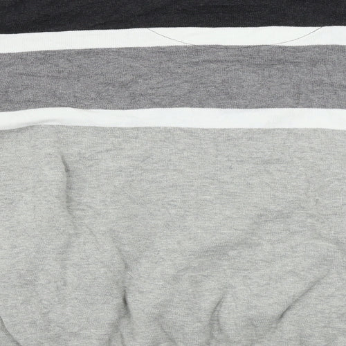 Dissident  Mens Grey Striped  Henley Jumper Size XL