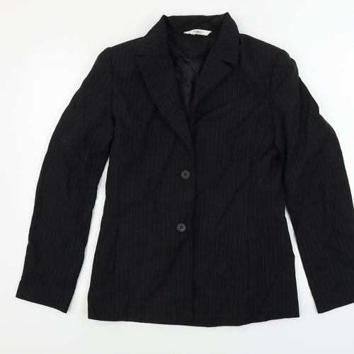 George  Womens Black Striped  Jacket Blazer Size 10