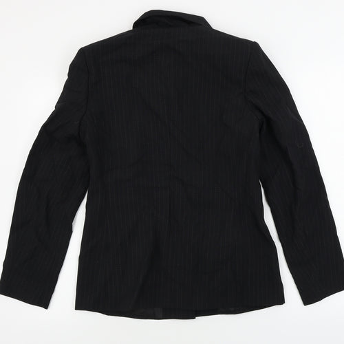 George  Womens Black Striped  Jacket Blazer Size 10