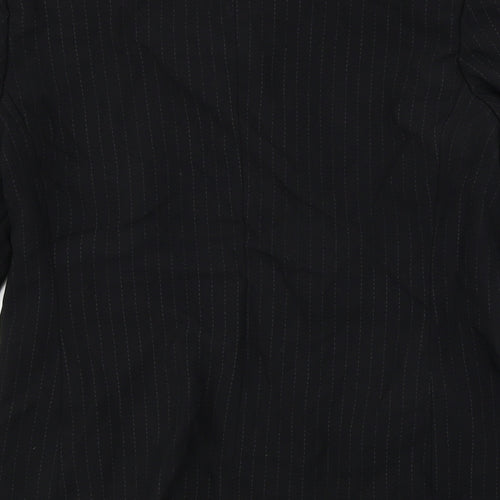 George  Womens Black Striped  Jacket Blazer Size 10