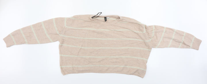 H&M  Womens Pink Striped  Pullover Jumper Size L