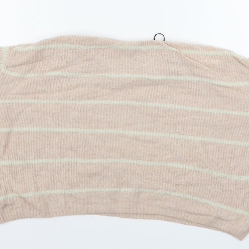 H&M  Womens Pink Striped  Pullover Jumper Size L