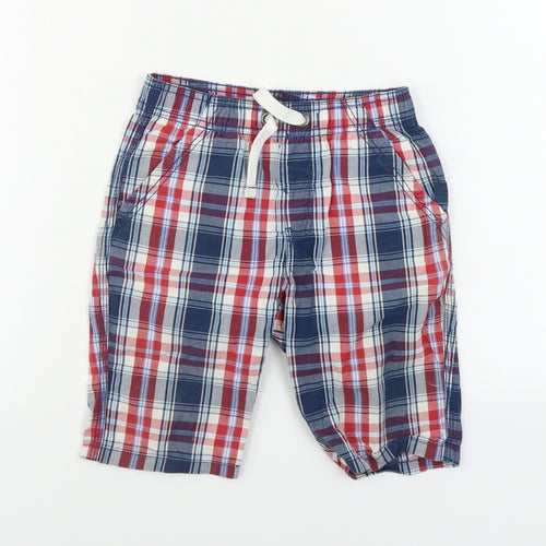 TU Boys Blue Check  Chino Shorts Size 6 Years