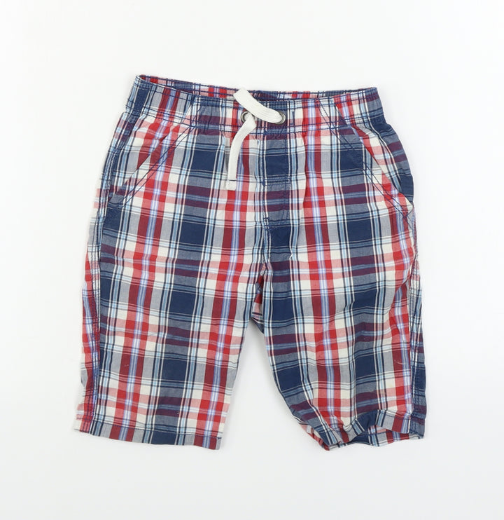 TU Boys Blue Check  Chino Shorts Size 6 Years