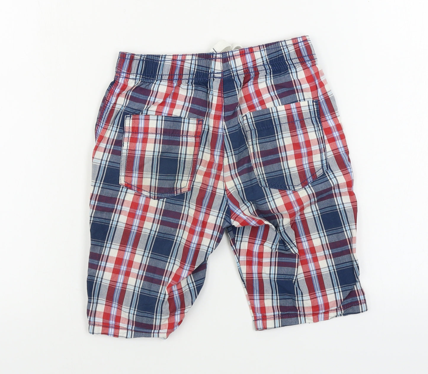 TU Boys Blue Check  Chino Shorts Size 6 Years