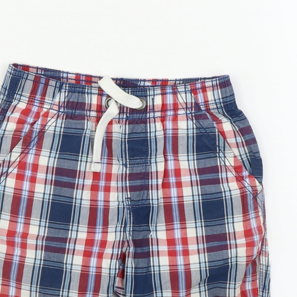 TU Boys Blue Check  Chino Shorts Size 6 Years