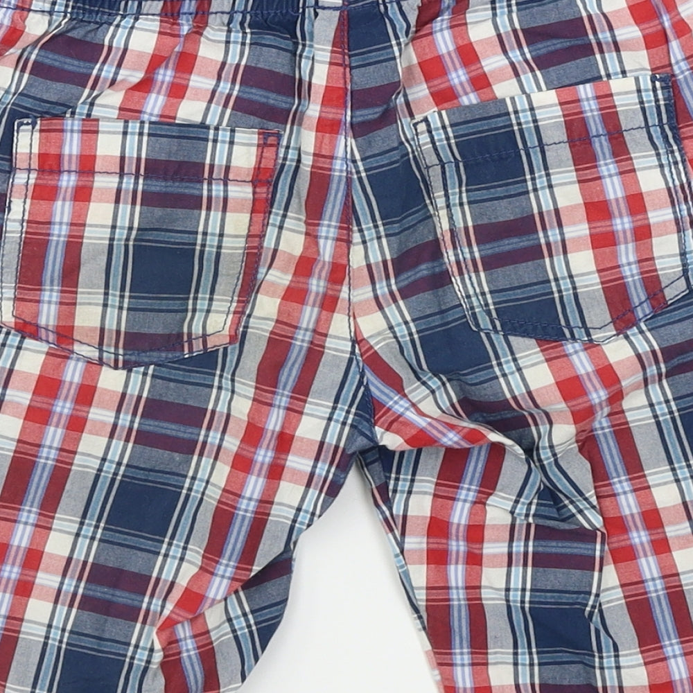 TU Boys Blue Check  Chino Shorts Size 6 Years