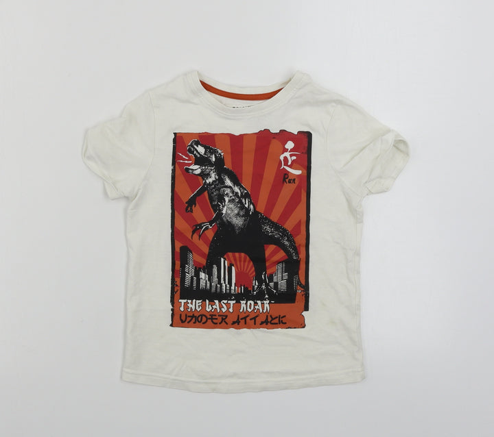 TU Boys White Basic T-Shirt Size 5 Years