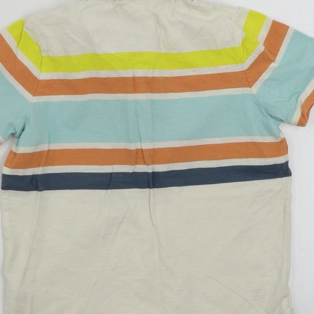 TU Boys Beige Striped  Basic Polo Size 5-6 Years