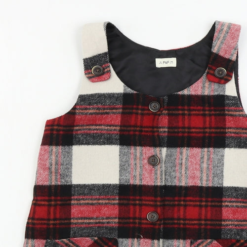 F&F Girls Red Check  A-Line  Size 6-7 Years