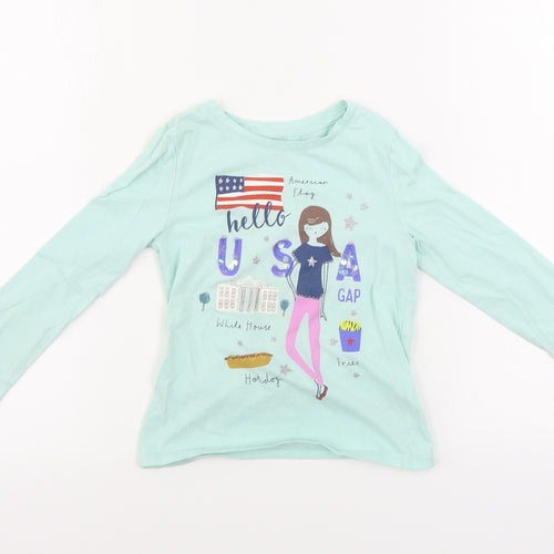 Gap  Girls Green   Basic T-Shirt Size 6-7 Years