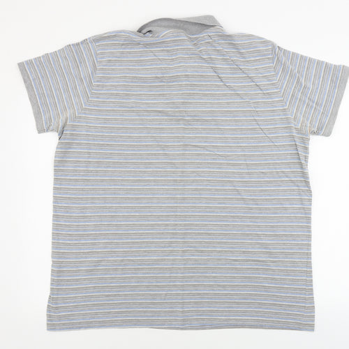 Burton  Mens Grey Striped   Polo Size XL