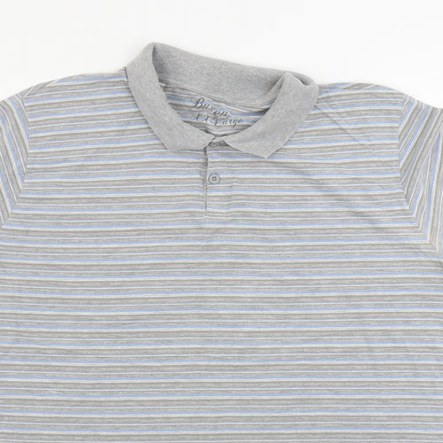 Burton  Mens Grey Striped   Polo Size XL