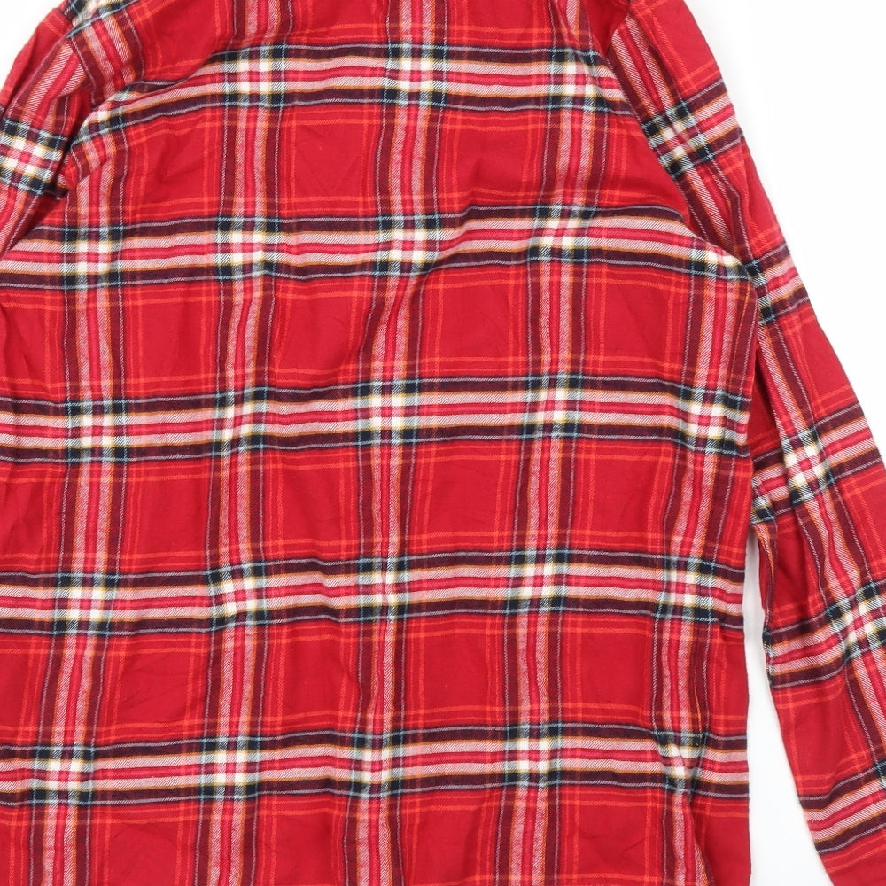 M&S Girls Red Plaid  Top Pyjama Top Size 13-14 Years