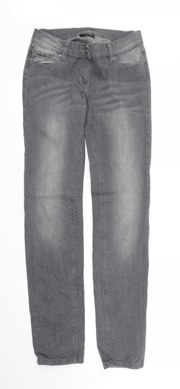 Gina Womens Grey Denim Straight Jeans Size 6 L31 in