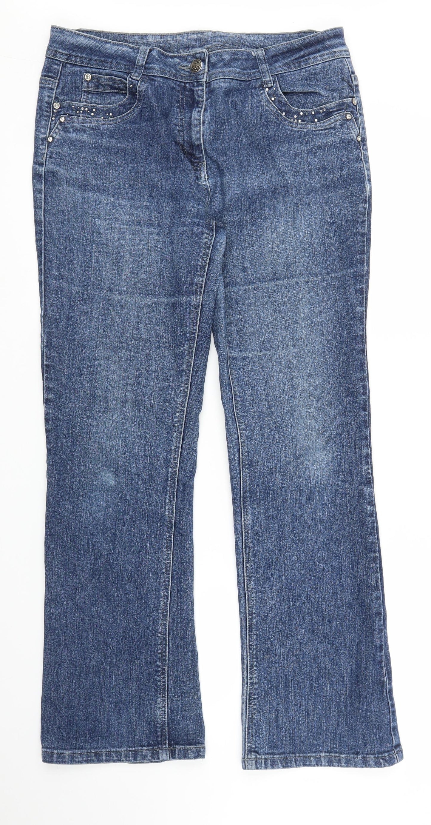 Debenhams Womens Blue  Denim Bootcut Jeans Size 14 L28 in