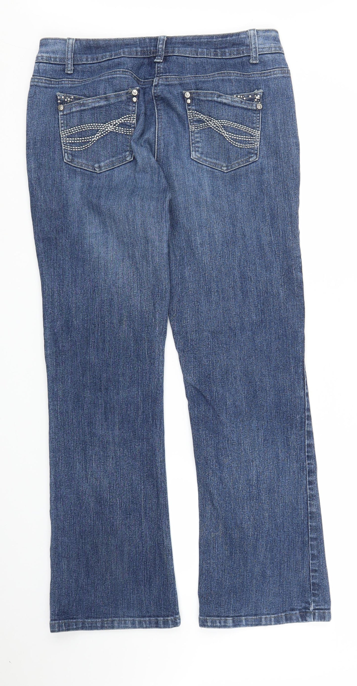 Debenhams Womens Blue  Denim Bootcut Jeans Size 14 L28 in