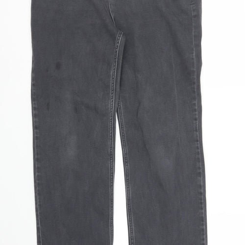 M&S Womens Grey  Denim Straight Jeans Size 14 L29 in