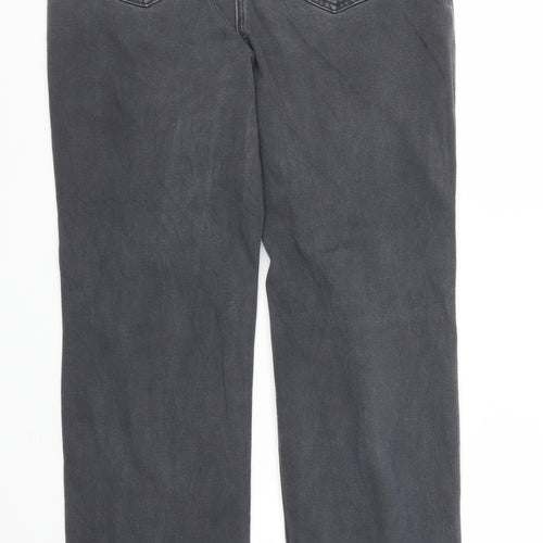 M&S Womens Grey  Denim Straight Jeans Size 14 L29 in