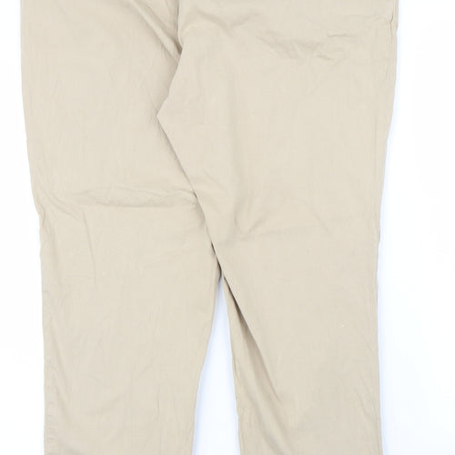 M&S Womens Beige   Chino Trousers Size 16 L27 in